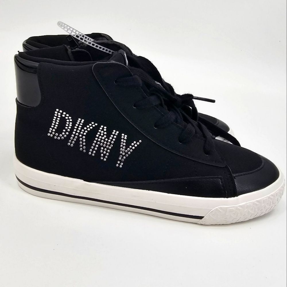DKNY Big Girls High Top Black Sneakers Size 5 NWOB